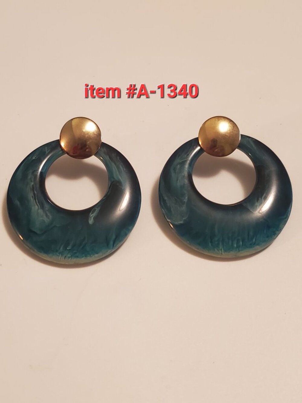 1 Pair of Pierced Earrings, item # A-1340, wt. 14 grams.